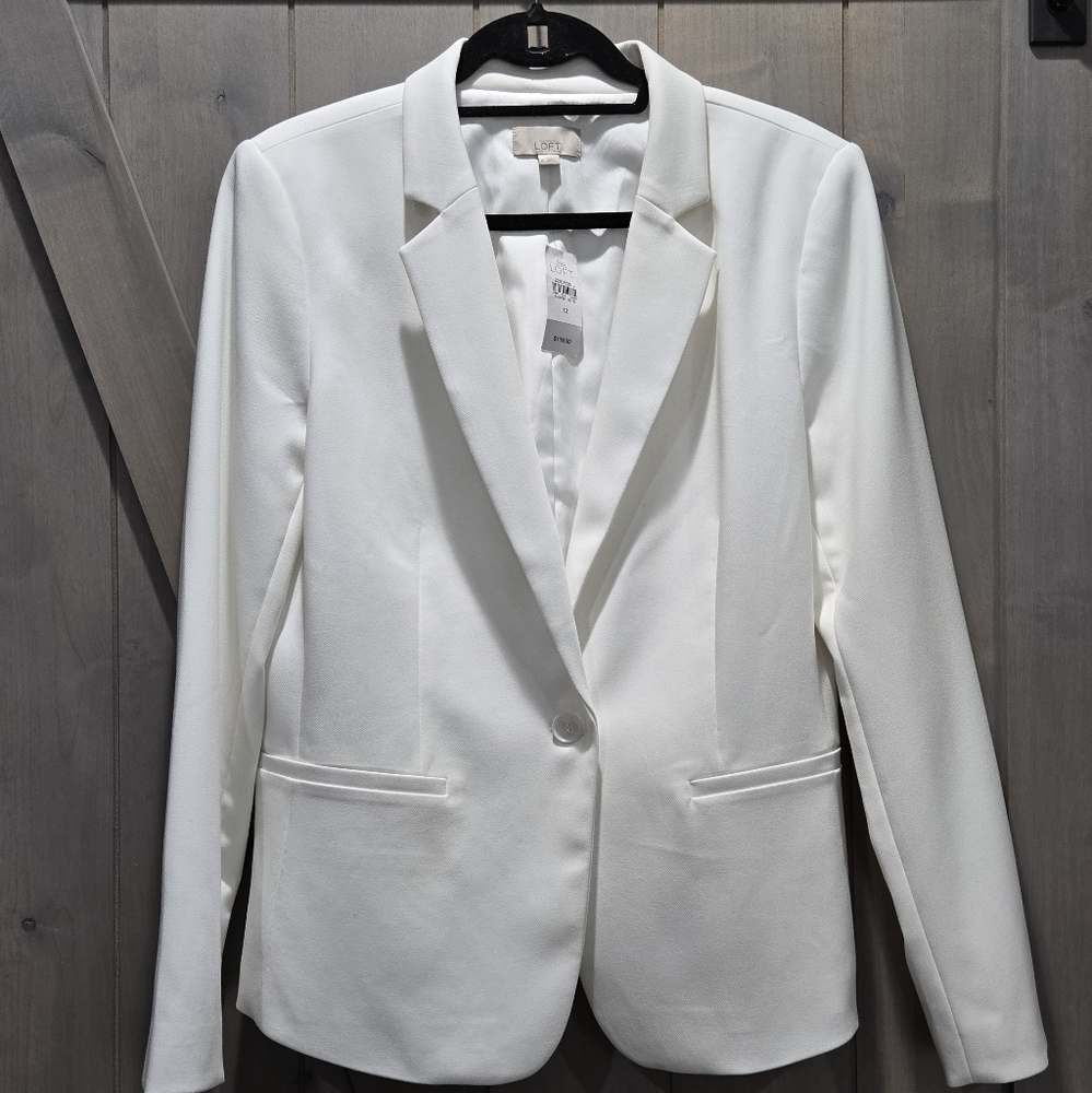 NWT Ann Taylor Loft White Blazer